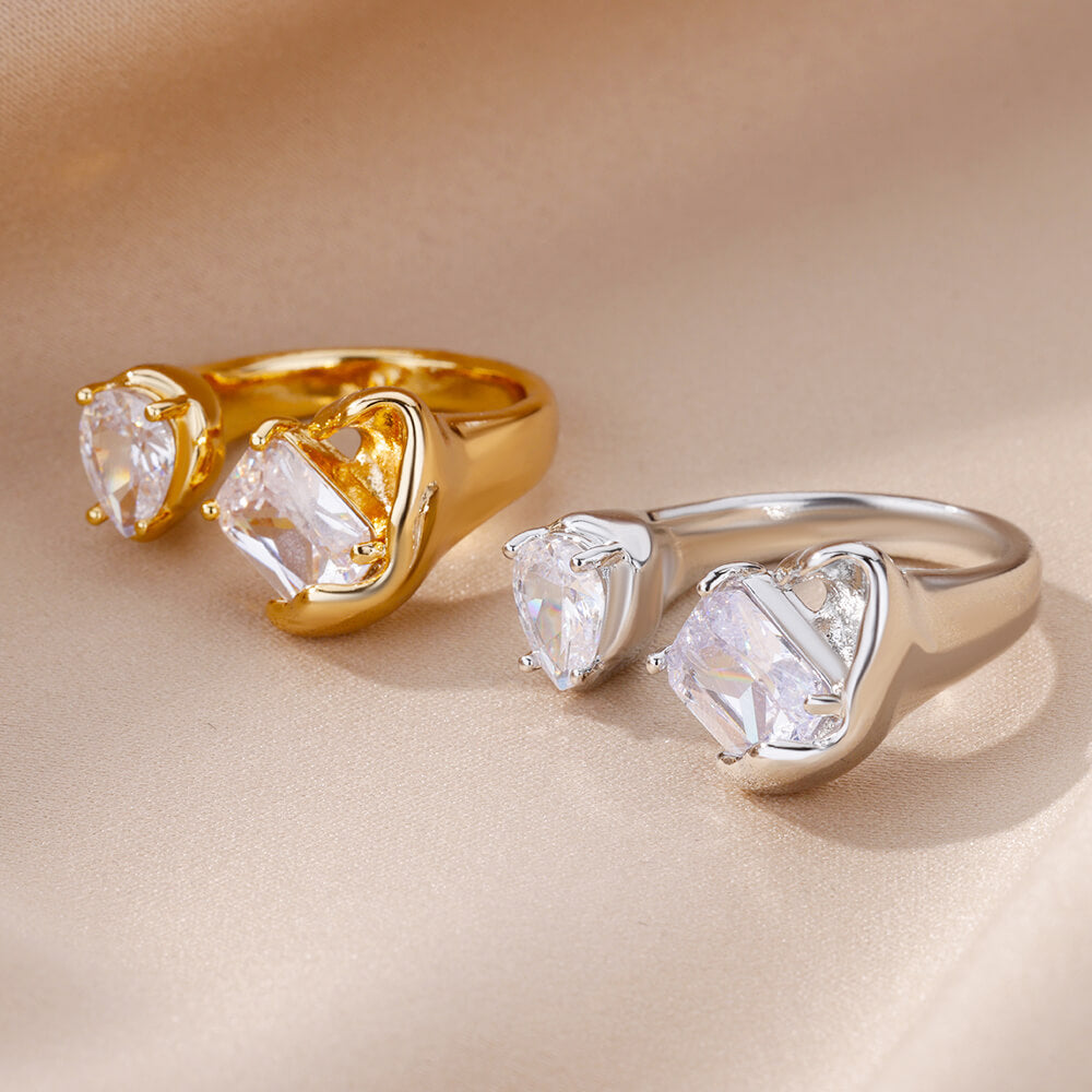 Minority Fashion Personalized High-grade Gang Drill Square Ring