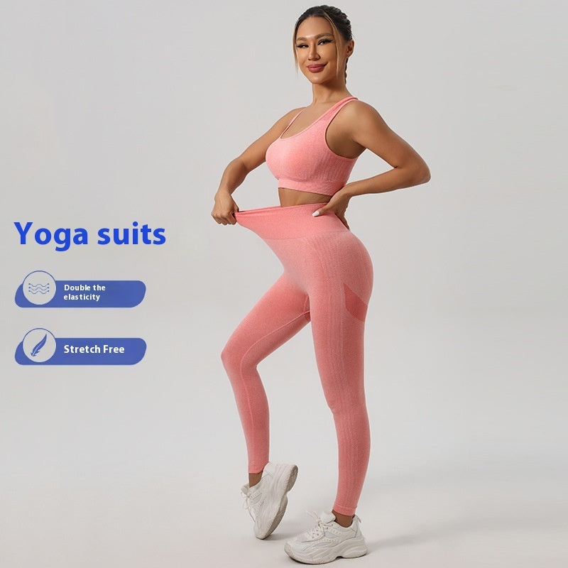 Nylon Yoga Clothes Suit Women's Autumn And Winter Sports Backless Bra