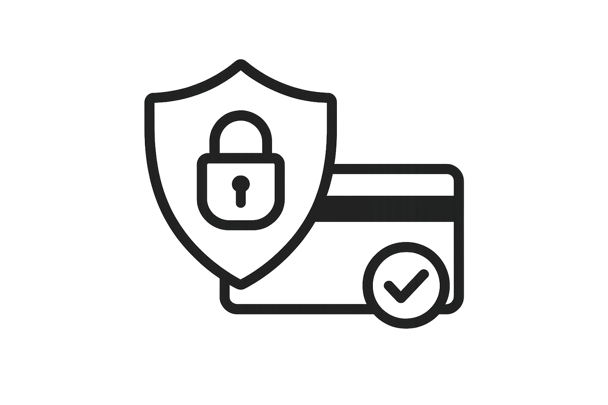Secure transaction icon black empty